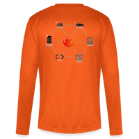 ravenvolt Men's Zone Performance Long-Sleeve T-Shirt (logo white outlined) - orange
