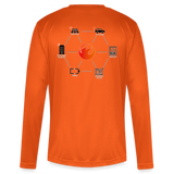 ravenvolt Men's Zone Performance Long-Sleeve T-Shirt (logo white outlined) - orange