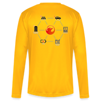 ravenvolt Men's Zone Performance Long-Sleeve T-Shirt (logo white outlined) - gold