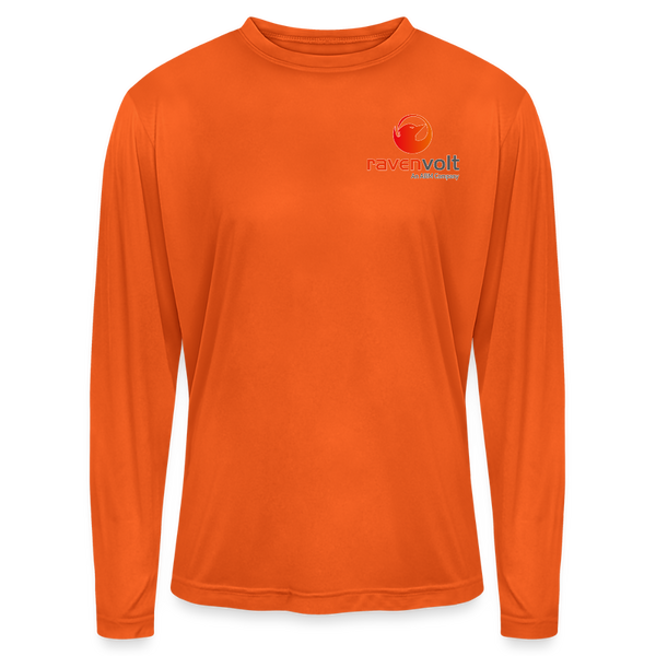 ravenvolt Men's Zone Performance Long-Sleeve T-Shirt (logo white outlined) - orange