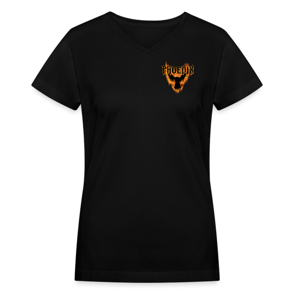 Phoenix Women's V-Neck T-Shirt - black