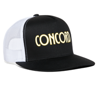 Concord Volleyball Distressed Printed Trucker Cap - black/white