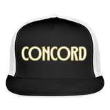 Concord Volleyball Distressed Printed Trucker Cap - black/white