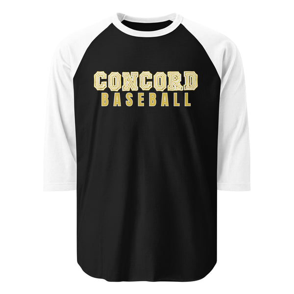 Concord Baseball (letter jacket font) 3/4 sleeve raglan shirt