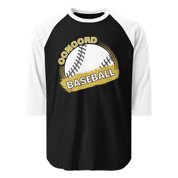 Concord Baseball (gold paint) 3/4 sleeve raglan shirt