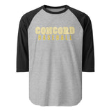 Concord Baseball (letter jacket font) 3/4 sleeve raglan shirt