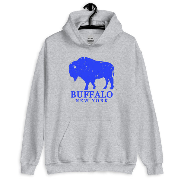 Blue Standing Buffalo Unisex Hoodie