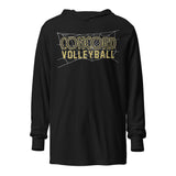 Concord Volleyball with Web Net Hooded Long-Sleeve Tee