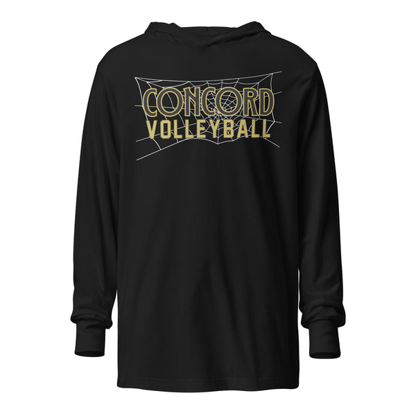 Concord Volleyball with Web Net Hooded Long-Sleeve Tee - Customizable