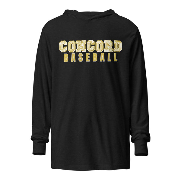Concord Baseball (letter jacket font) Hooded long-sleeve tee