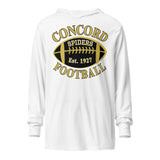 Concord Football "est. 1927, football" Hooded Long-Sleeve Tee