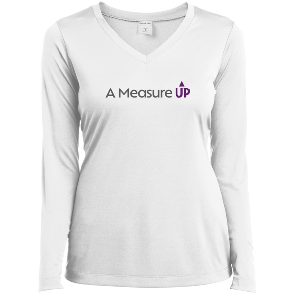 A Measure Up Ladies’ Long Sleeve Performance V-Neck Tee