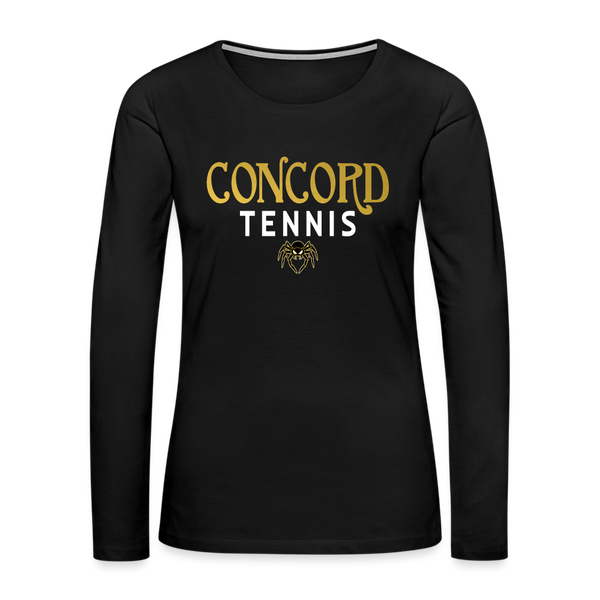 Concord Tennis with Spider on front Women's Premium Long Sleeve T-Shirt - black