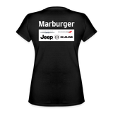 Marburger CDJR Women's V-Neck T-Shirt (front and back) - black